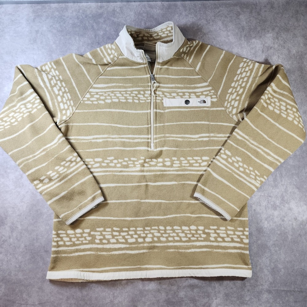 The North Face Gordon Lyons Mens M Tan Geometric 1/4 Zip Fleece NF0A5GL4